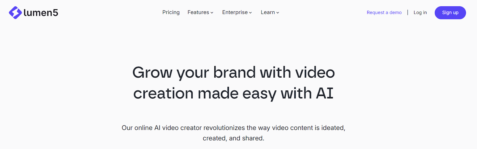 Lumen5 homepage