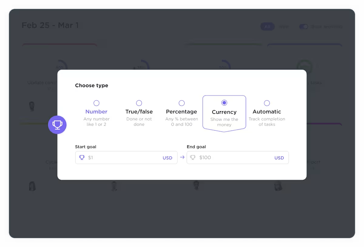 ClickUp Goals: KPI Software